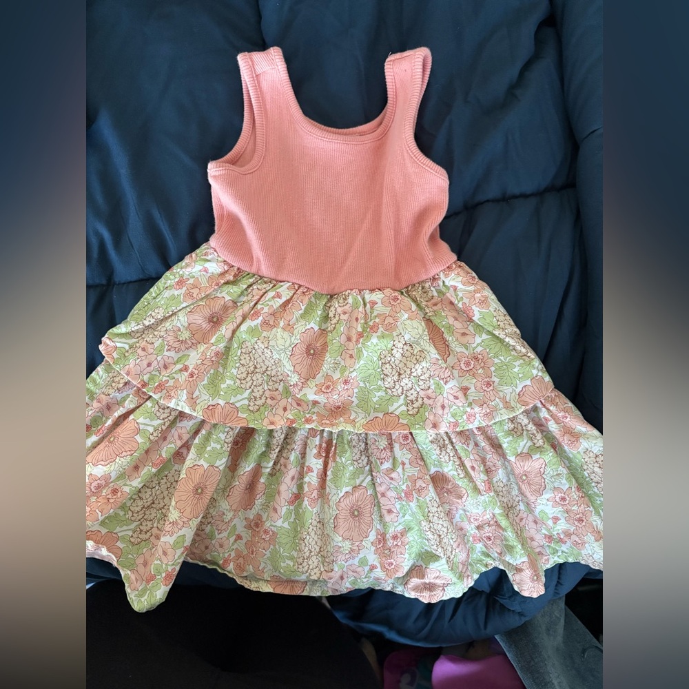 Janie and Jack Pink and Green Floral Dress